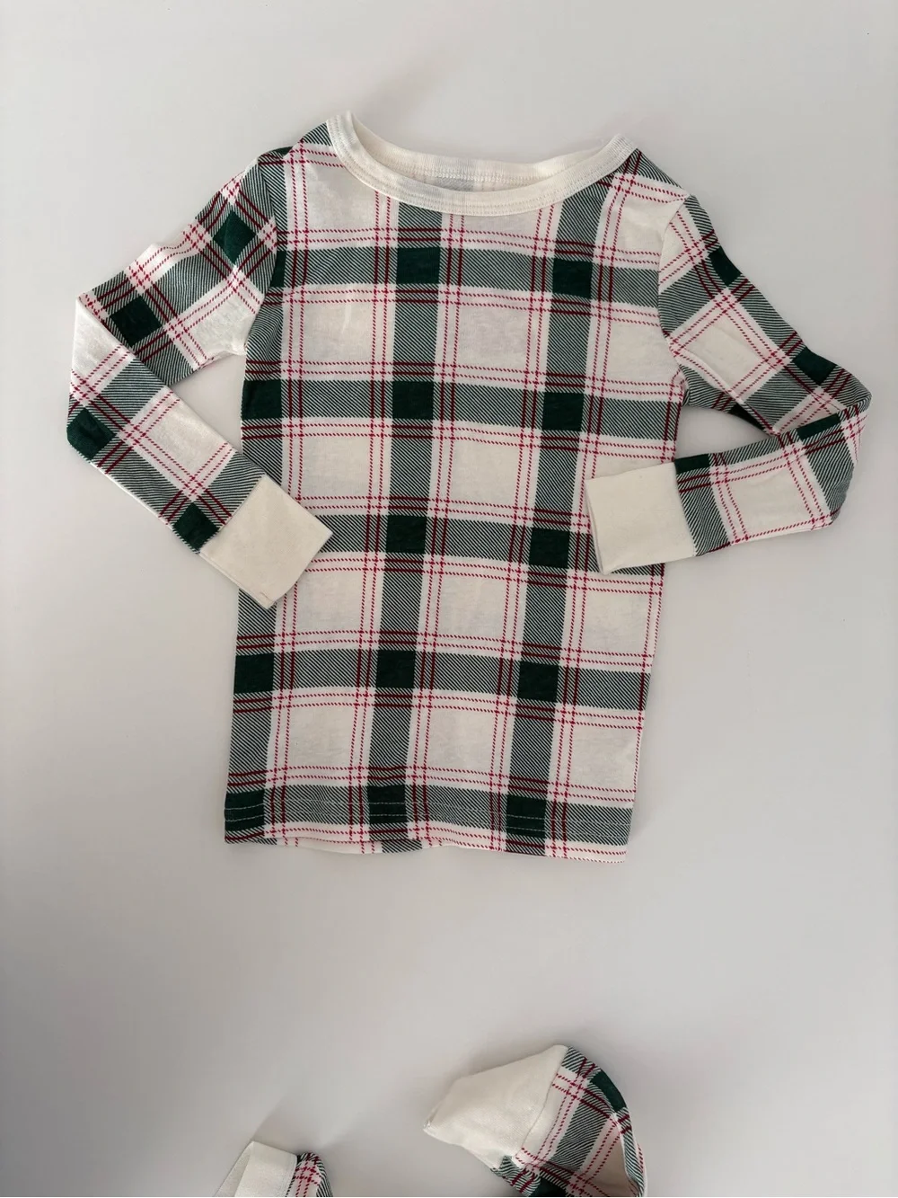 Wondershop White, Green & Red Plaid Kids Pajama Set 2T